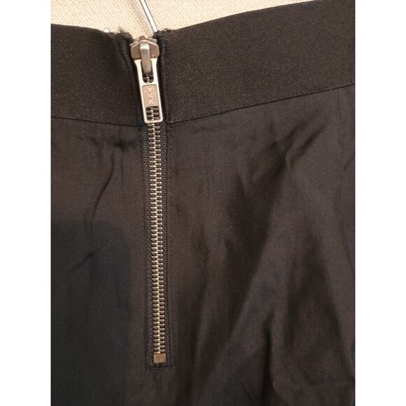 Theory Skirt Womens 4 Black Helika Silk Blend Stretch Pleated Minimalist Mini - Picture 4 of 7